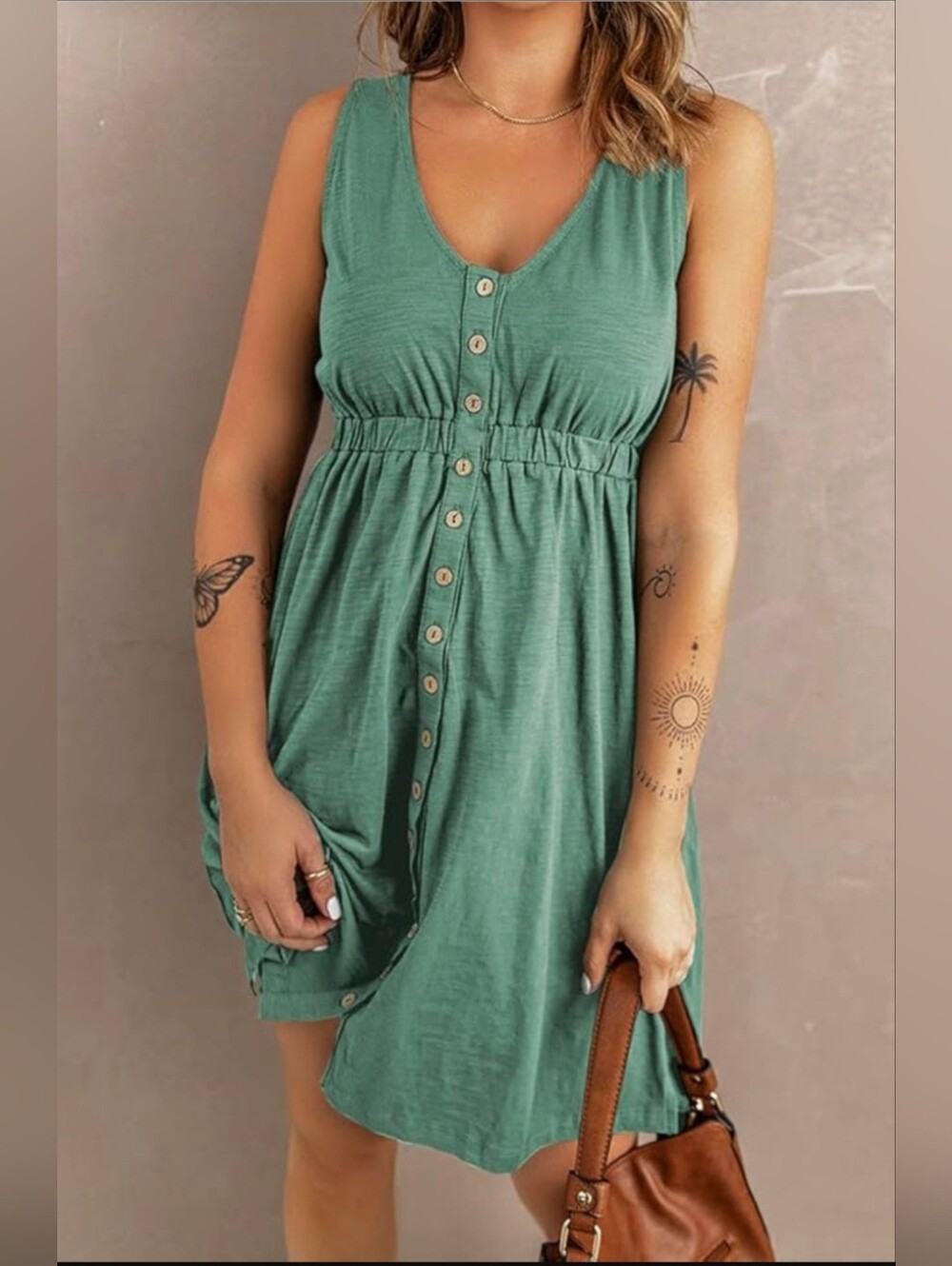 Sleeveless Button-Front Summer Dress